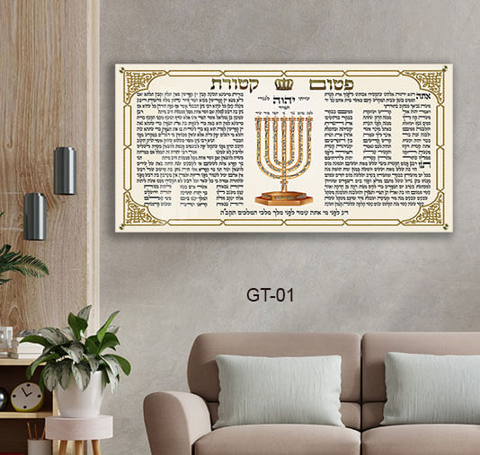 תמונת זכוכית של פיטום הקטורת בזהב - תמונות יודאיקה