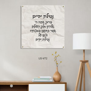 תמונת ברכת נטילת ידיים ברקע אפור בהיר