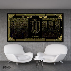 תמונת זכוכית של פיטום הקטורת בזהב ושחור - תמונות יודאיקה