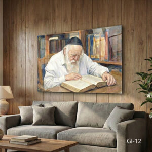 תמונת זכוכית אומנותית של הרב קנייבסקי | GI-12