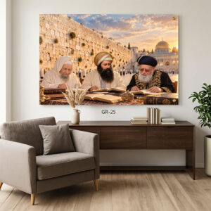תמונת מזכוכית של רבנים בכותל ירושלים